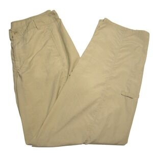 Columbia Women's Performance Fishing Gear Pants Adjustable‎ Waist Beige Medium